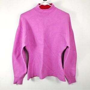 Zara Women’s Mock Turtleneck Balloon Sleeve Sweater Pink Size Small